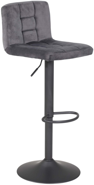 2er Set Barhocker Amanda II - Samtvelour Grau Bild 2