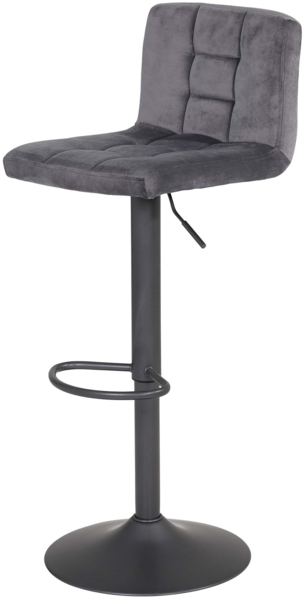 2er Set Barhocker Amanda II - Samtvelour Grau Bild 8