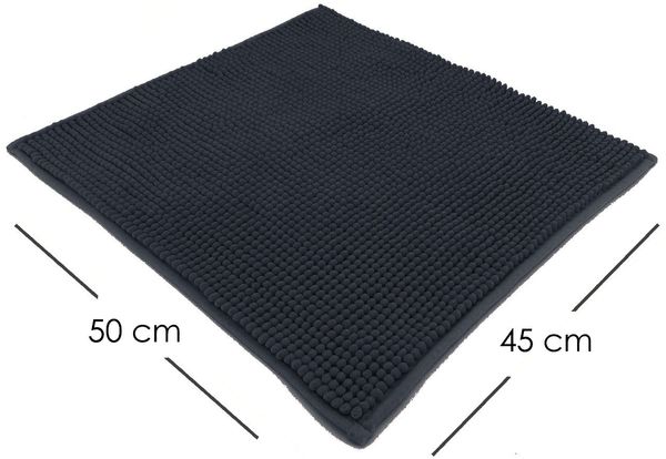 heimtexland Badematte Badvorleger Chenille Badteppich Duschvorleger, rutschhemmend beschichtet, Fußbodenheizung geeignet, schnell trocknend, strapazierfähig, fußbodenheizungsgeeignet, rutschfest, saugstark, Polyester, rechteckig, 45x50 cm, Hochflor, su...