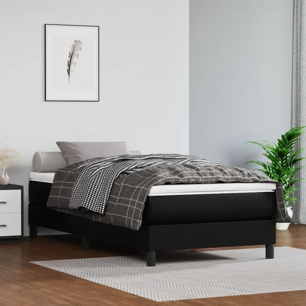 vidaXL Taschenfederkernmatratze Mittel Schwarz 80x200x20 cm Kunstleder 347682