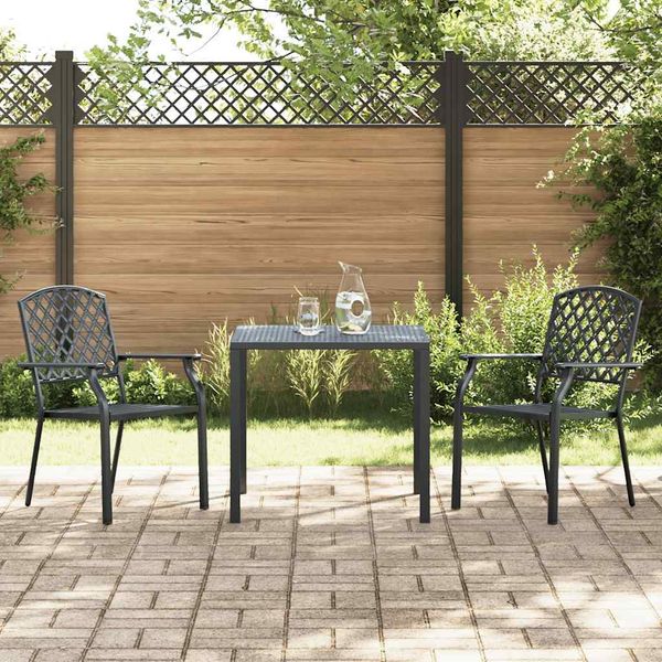 vidaXL Stapelbare Gartenstühle 2 Stk. Stahl Anthrazit 44265