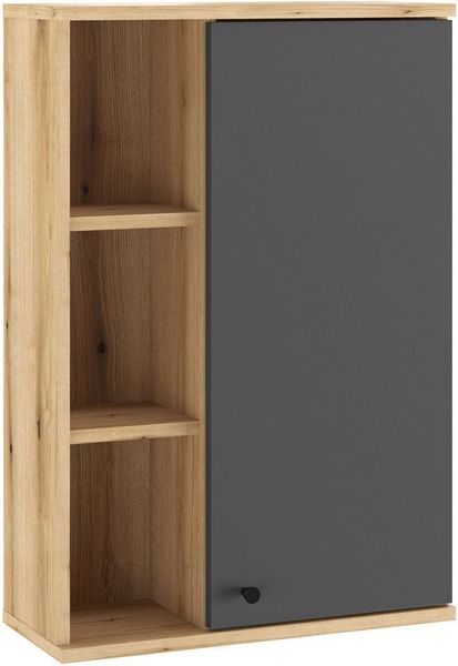 Home affaire Hängeschrank Oslo, Badschrank mit Knopfgriff, Wandschrank im skandinavischen Design in der Türfarbe Weiß oder Grau verfügbar, ausreichend Stauraum