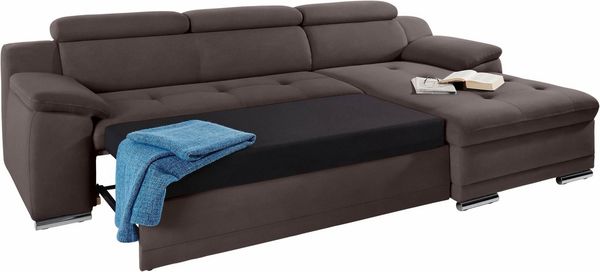 sit&more Ecksofa Andiamo L-Form, wahlweise mit Bettfunktion, inklusive Kopfteilverstellung