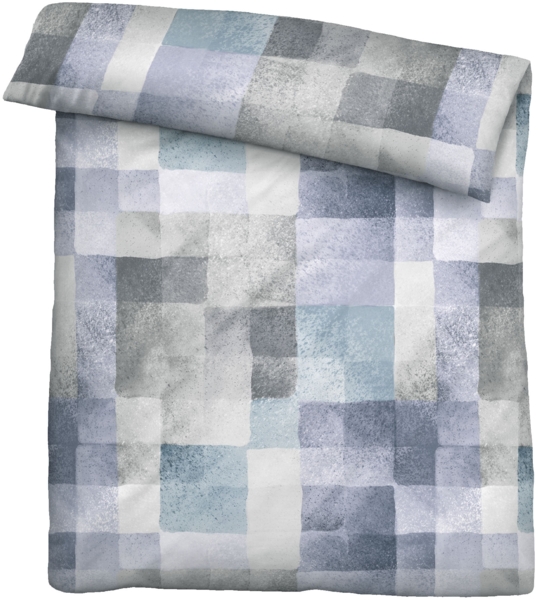 biberna Feinbiber-Bettwäsche 0006728 KACHEN, blau, 1x 135x200 cm + 1x 80x80 cm Bild 2