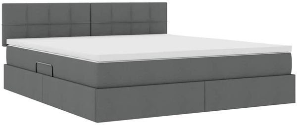 vidaXL Bett mit Stauraum und LED mit LED Dunkelgrau 160 x 200 cm Stoff 3371155 Bild 6