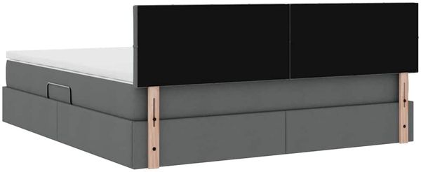 vidaXL Bett mit Stauraum und LED mit LED Dunkelgrau 160 x 200 cm Stoff 3371155 Bild 12