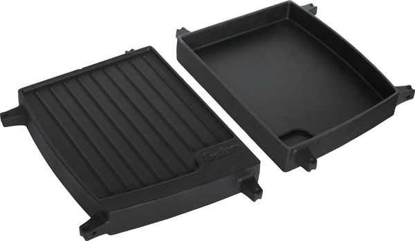 Enders® Grillplattenaufsatz Guss-Wendeplatte 1/2, Gusseisen, BxTxH: 23x32x4 cm, Guss