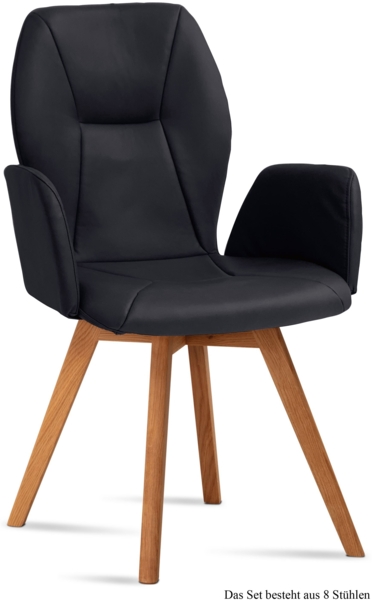 Armlehnstuhl (8er-Set) Donka 58x92x60 Eiche geölt/Anthrazit