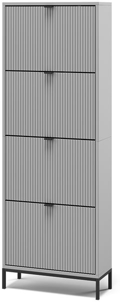 Schuhkipper Eliza Grau 60 x 168 cm mit 4 Klappschubladen Vicco