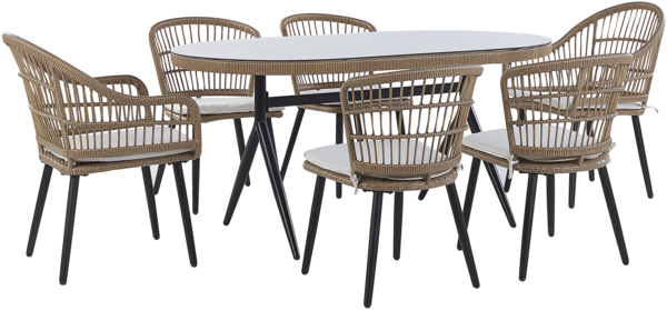 Gartentisch Set ALIANO II 159x94x74 cm Beige