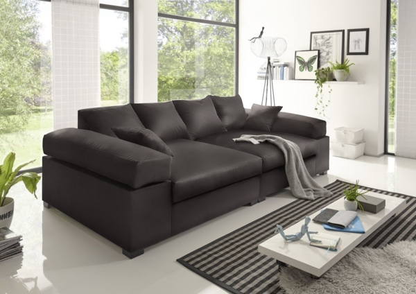 Big Sofa AREZZO - Kunstleder Braun