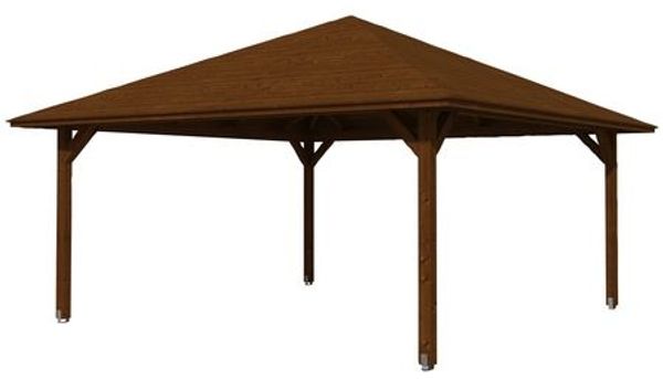 SKANHOLZ Pavillon, Zeltdach, viereckig, BxT: 569x569 cm nussbaum Gartenpavillon