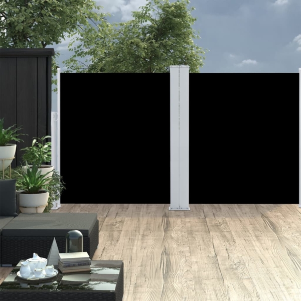 vidaXL Seitenmarkise Ausziehbar Schwarz 140x600 cm 317988