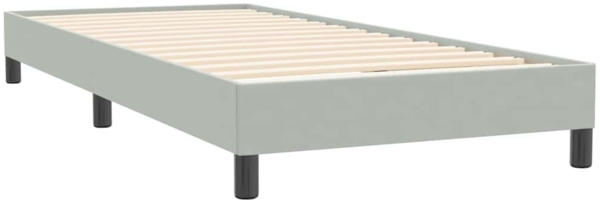 vidaXL Boxspringbett mit Matratze Hellgrau 90x220 cm Samt 3316431 Bild 4