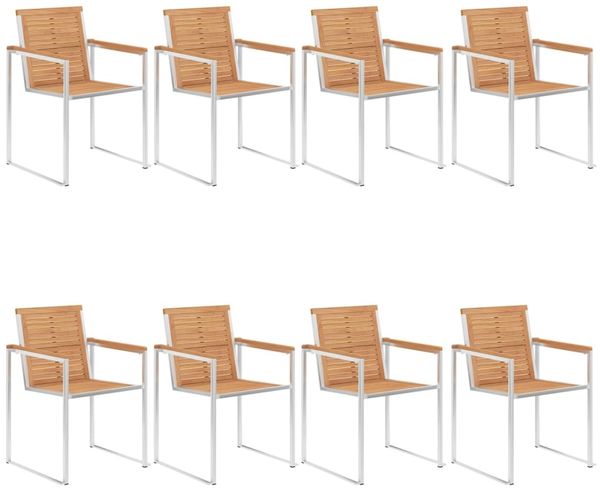 vidaXL Gartenstühle 8 Stk. mit Kissen Massivholz Teak 3078634 Bild 3