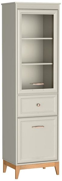 Lomadox Vitrine WILNA-161 Kaschmir, 50 cm breit, feine Profilfräsung, Massivholz Füße