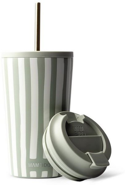MAMEIDO Thermobecher, Edelstahl, Kunststoff, Silikon, doppelwandig isoliert, auslaufsicher in 350ml, 470ml, 700ml & 1200ml