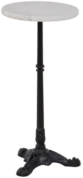 habeig Bistrotisch Stehtisch Marmorplatte 30 cm, 60 cm Höhe, Metall, Marmorplatte
