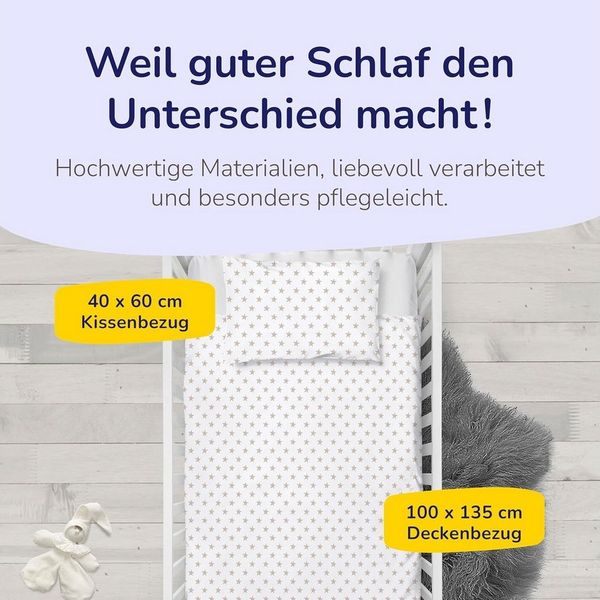 Träumschön Kinderbettwäsche Premium Set aus Baumwolle 100x135 cm - 40x60 cm, Baumwolle, 2 teilig, mit Reißverschluss, luftig und leicht
