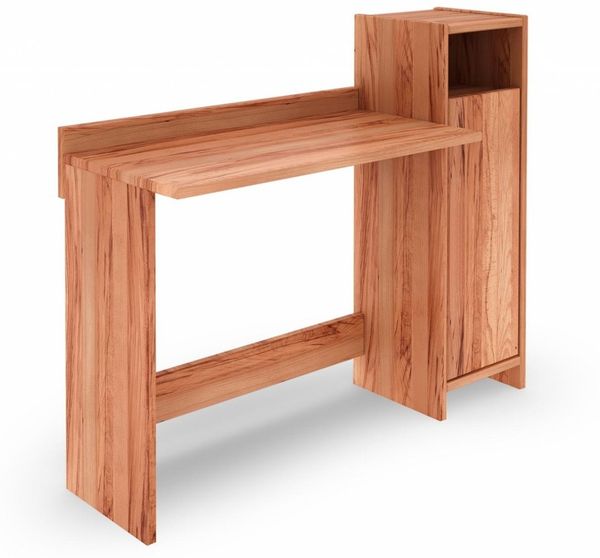 Schreibtisch Zigo aus Kernbuche massiv 111x41x98 cm mit 1 Tür und 1 offenen Fach