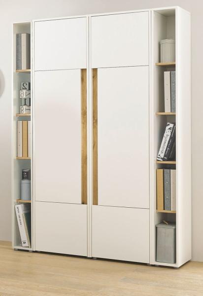 Aktenschrank Set Center in weiß und Eiche Wotan 140 x 200 cm