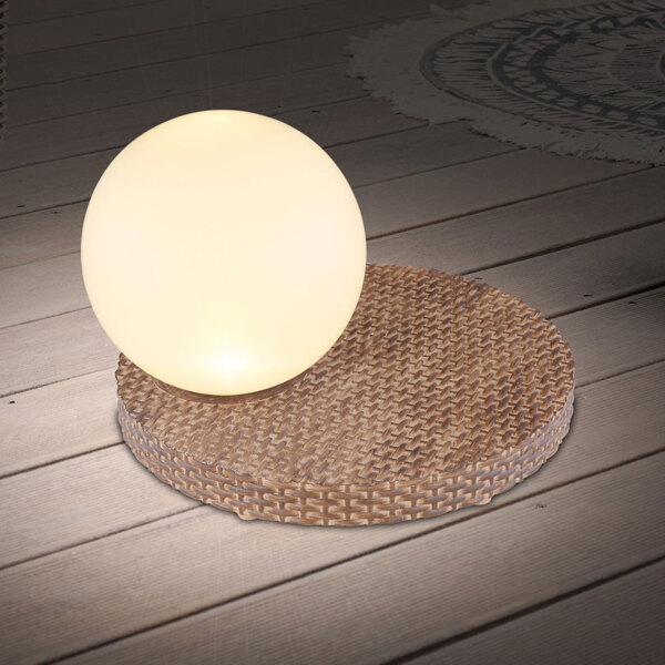 LED Solarleuchte, Kugel Design, Rattan Optik, H 17 Bild 7