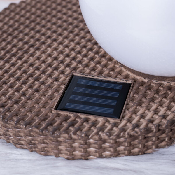 LED Solarleuchte, Kugel Design, Rattan Optik, H 17 Bild 6