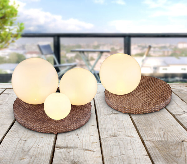 LED Solarleuchte, Kugel Design, Rattan Optik, H 17 Bild 8
