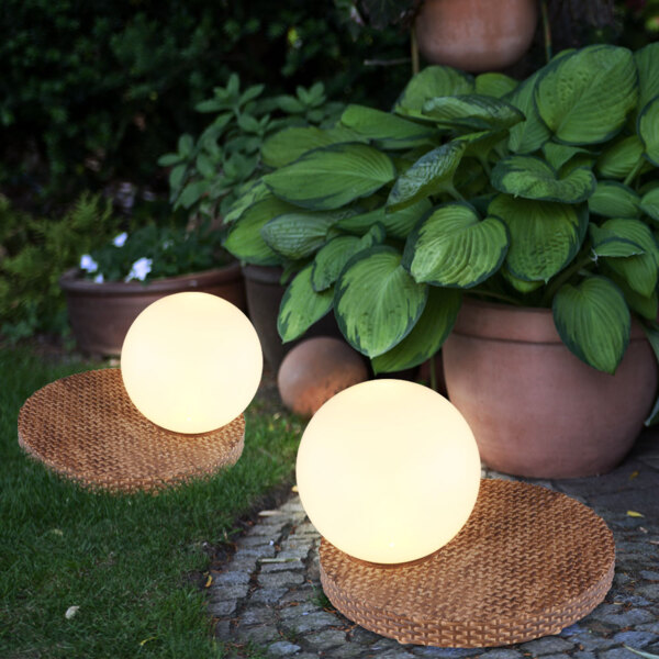 LED Solarleuchte, Kugel Design, Rattan Optik, H 17 Bild 4