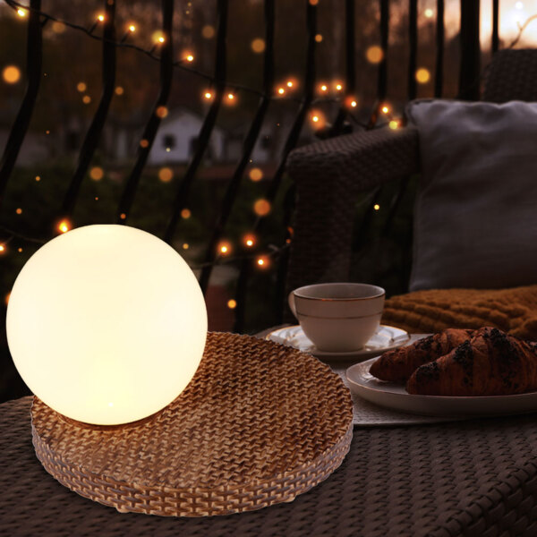 LED Solarleuchte, Kugel Design, Rattan Optik, H 17 Bild 2