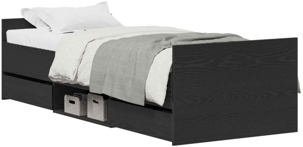 vidaXL Bettrahmen Schwarz Eichen-Optik 193 x 78 x 50 cm Holzwerkstoff 3329308