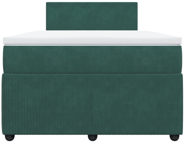 vidaXL Boxspringbett mit Matratze Dunkelgrün 120x200 cm Samt 3287707 Bild 3