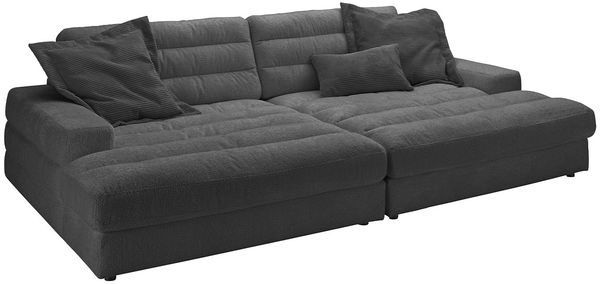 KAWOLA Big Sofa LANA Stoff schwarz 83 x 178 x 296 cm Bild 2