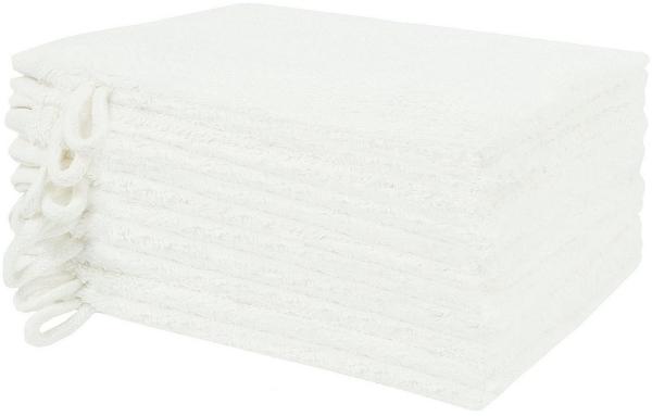 NatureMark Waschhandschuh Waschhandschuhe 500 gsm (10er-Set), 100% Baumwolle (10-St), Premium Frottier Waschhandschuhe, 15x21cm, Naturweiß