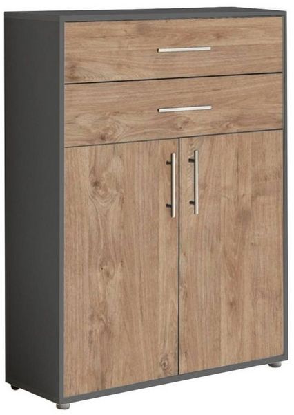 BMG Möbel Aktenschrank BMG Möbel Schubkasten Schrank, 2 Türen in 15 verschiedenen Farben (84,4 x 113,6 x 33 cm) Fronten Matt oder Hochglanz, Made in Germany