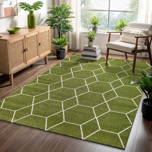 Sanat Teppich Trellis, rechteckig, Höhe: 10 mm, Kurzflor, skandi, boho, auch als Läufer und in rund