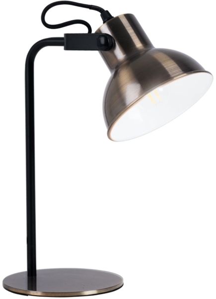 Tischleuchte, verstellbarer Spot, schwarz messing, H 33,5 cm