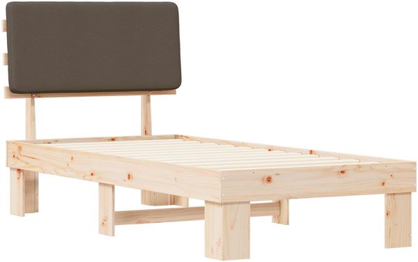 vidaXL Bettgestell mit gepolstertem Kopfteil Taupe 100 x 200 cm 877372 Bild 4