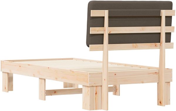 vidaXL Bettgestell mit gepolstertem Kopfteil Taupe 100 x 200 cm 877372 Bild 7