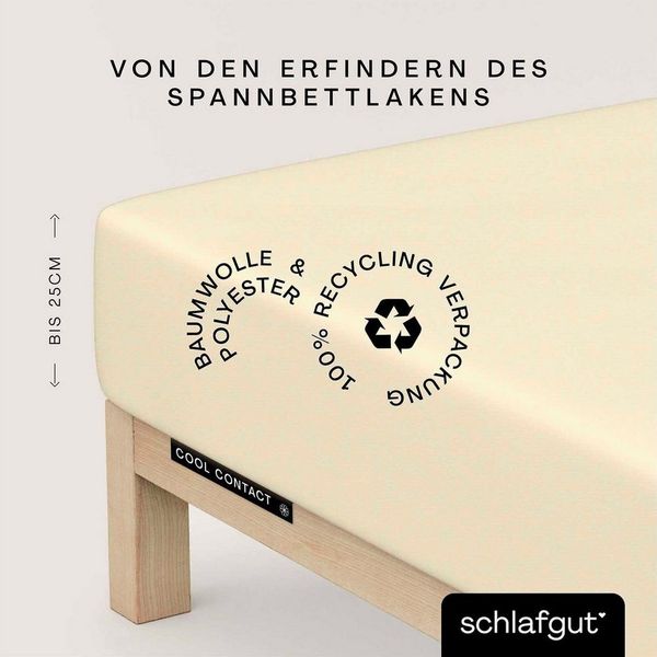 Schlafgut Spannbettlaken Cool Contact, Microfaser, Gummizug: rundum, (1 Stück), 100% gekämmte Mikrofaser