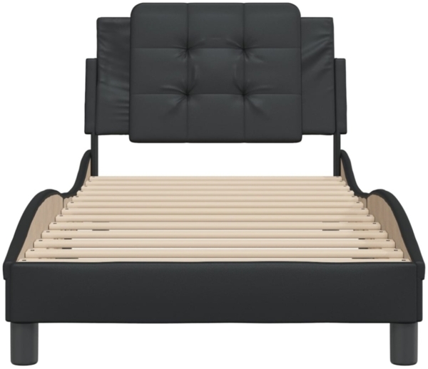 vidaXL Bettgestell ohne Matratze "Zadar" Schwarz 90x190 cm Kunstleder 3208149 Bild 5