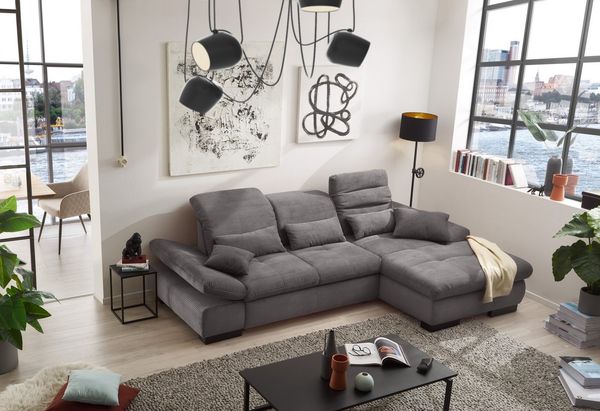 set one by Musterring Ecksofa SO4100 V, mit verstellbaren Kopfteilen, wahlweise mit Funktionen, Cord-Bezug