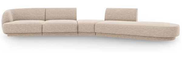 Micadoni Modulares Sofa Miley 5-Sitzer Rechts Chenille Eden Beige