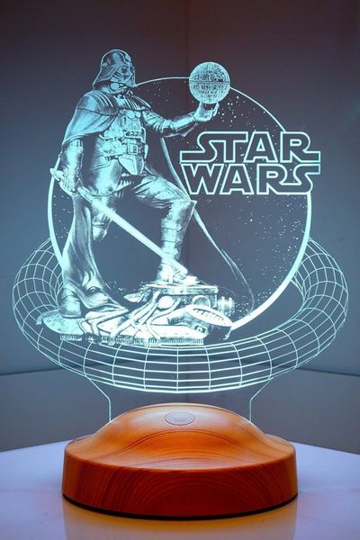 Geschenkelampe LED Nachttischlampe Star Wars Darth Vader 3D Nachtlicht Geschenk für Jungen, Leuchte 7 Farben fest integriert, Star Wars Geschenkartikel, Geburtstagsgeschenk für Freunde, Fanartikel