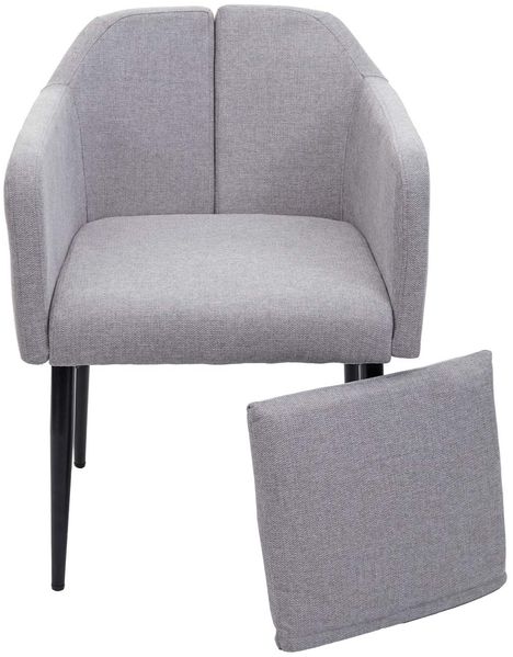 Esszimmerstuhl Stoff/Textil in hellgrau Bild 2