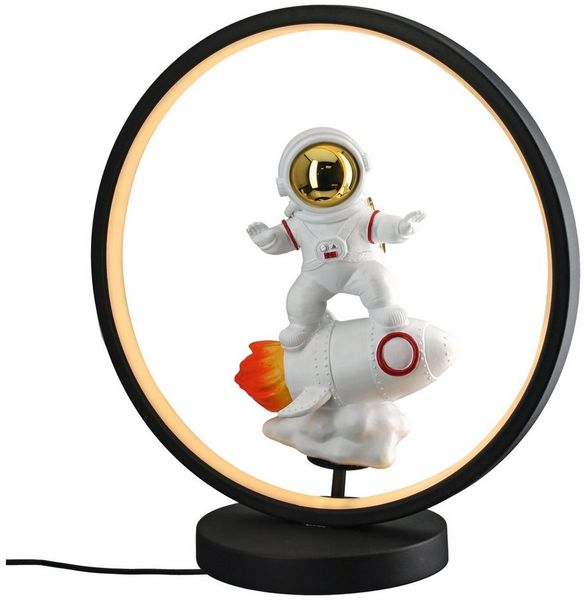 GILDE Tischleuchte LED Astronaut Rocket 60755 – Designlampe mit Rakete, 33 cm, LED fest integriert