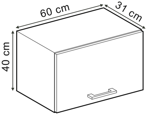 Hängeschrank R-Line Edelgrau 60 cm Flach Vicco Bild 3