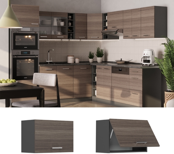 Hängeschrank R-Line Edelgrau 60 cm Flach Vicco Bild 2