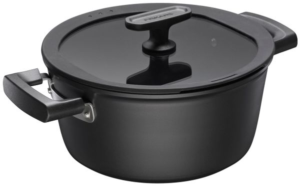 FISKARS Kochtopf 3 5 L mit Antihaftbeschichtung und Deckel Hard Face