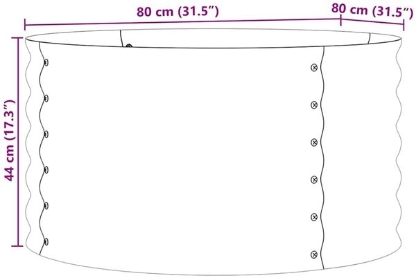 vidaXL Hochbeet Braun 80 x 80 x 44 cm Stahl 42011334 Bild 10